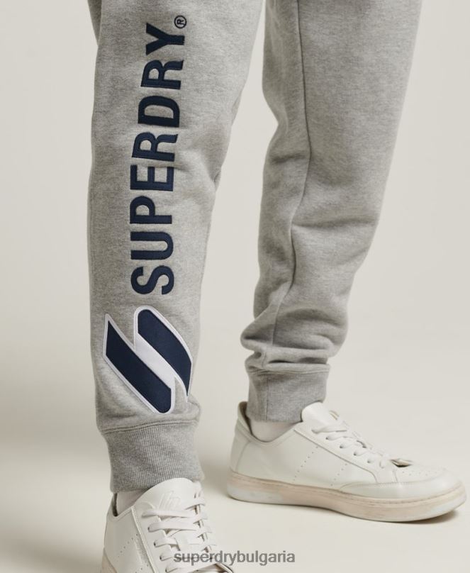 Superdry облекло N00H6369 сиво мъже джогинг с апликации