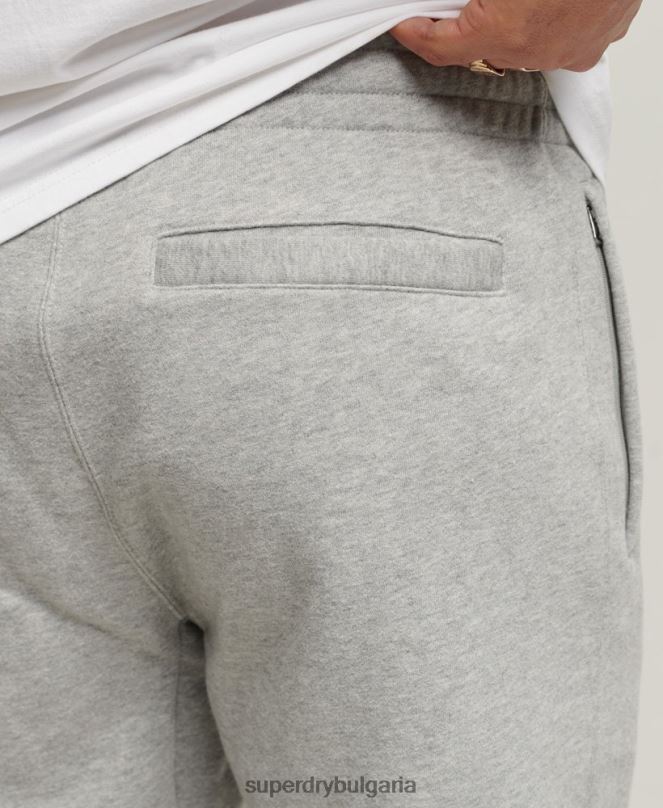 Superdry облекло N00H6369 сиво мъже джогинг с апликации