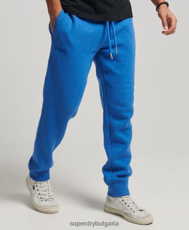 Superdry облекло N00H6371 син мъже джогинг ретро бродирани лого от органичен памук