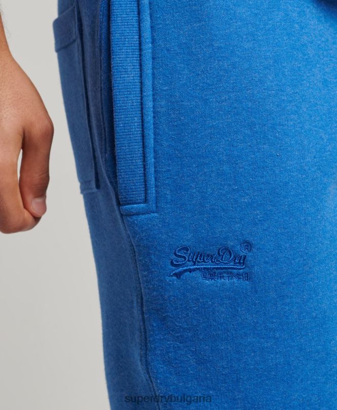 Superdry облекло N00H6371 син мъже джогинг ретро бродирани лого от органичен памук