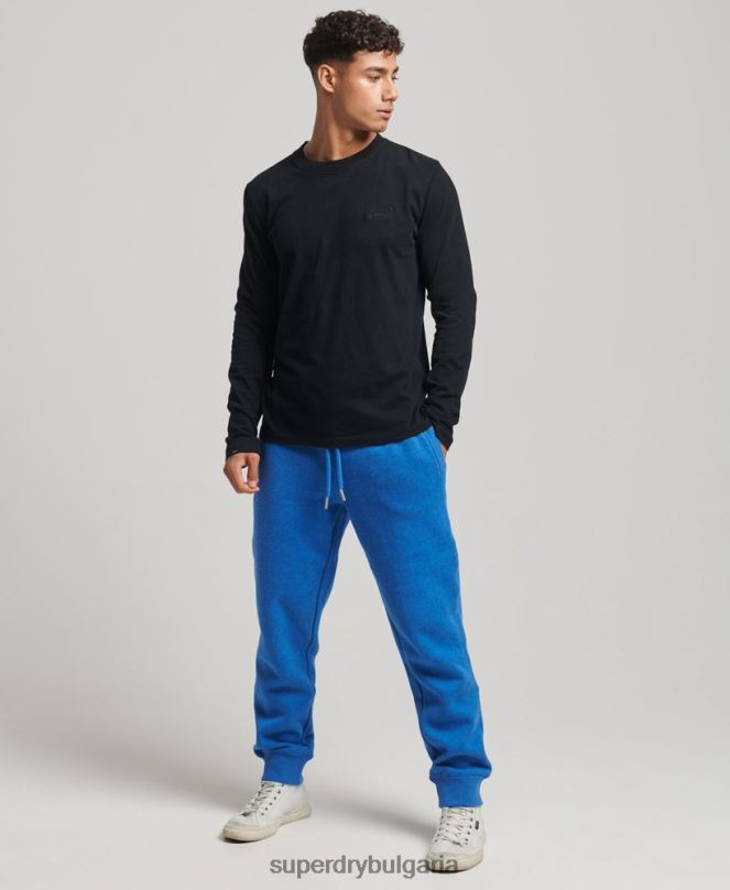 Superdry облекло N00H6371 син мъже джогинг ретро бродирани лого от органичен памук