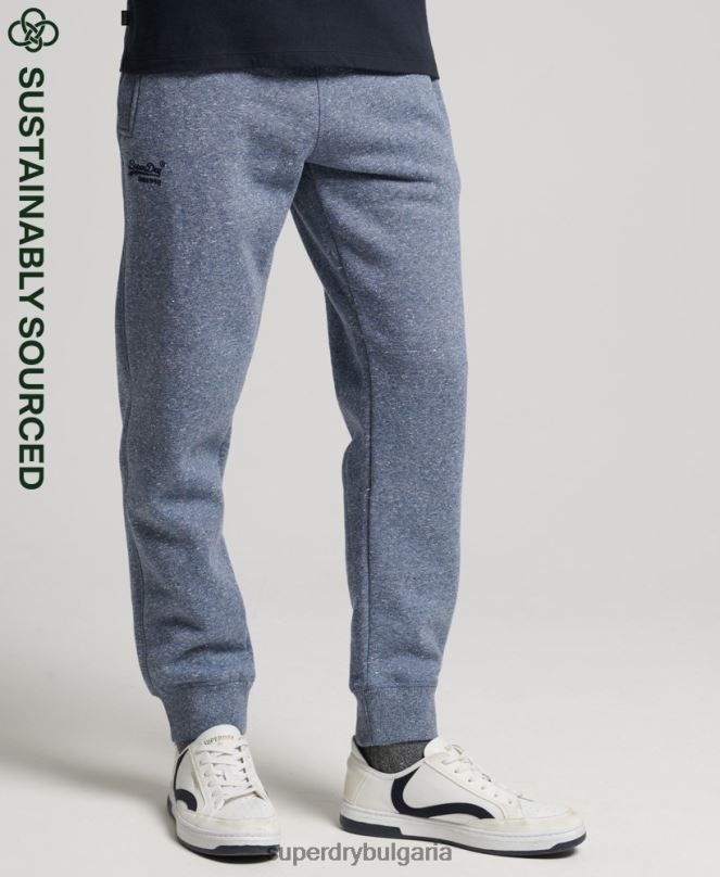 Superdry облекло N00H6380 син мъже джогинг ретро бродирани лого от органичен памук