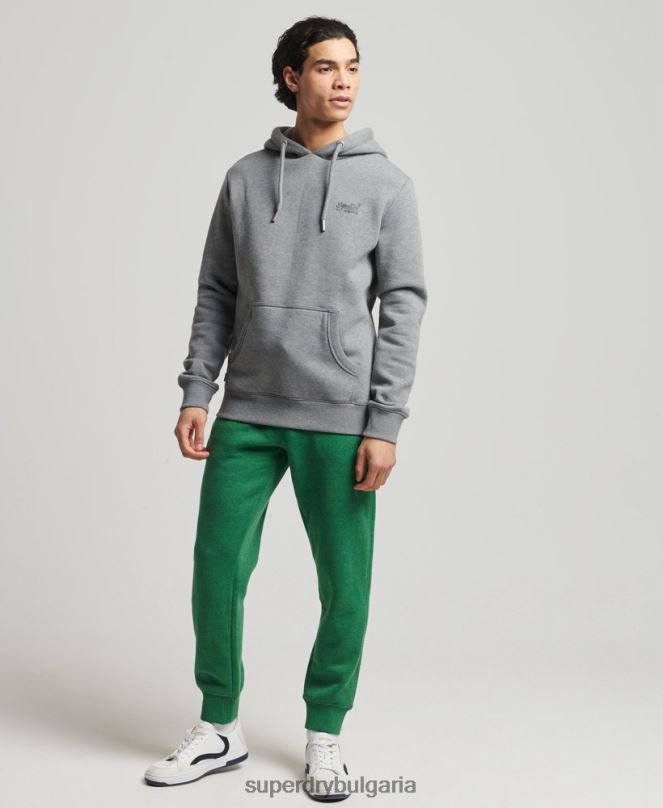 Superdry облекло N00H6381 зелено мъже джогинг ретро бродирани лого от органичен памук