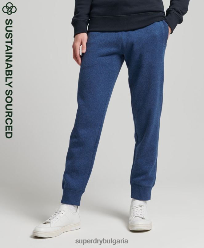 Superdry облекло N00H6383 син мъже джогинг ретро бродирани лого от органичен памук