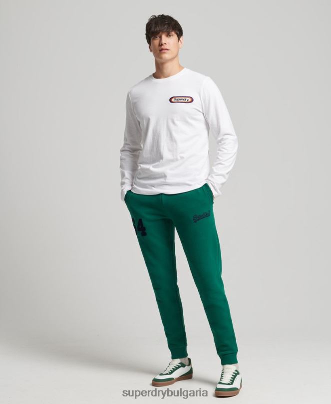 Superdry облекло N00H6385 зелено мъже реколта лого колегиални джогинг