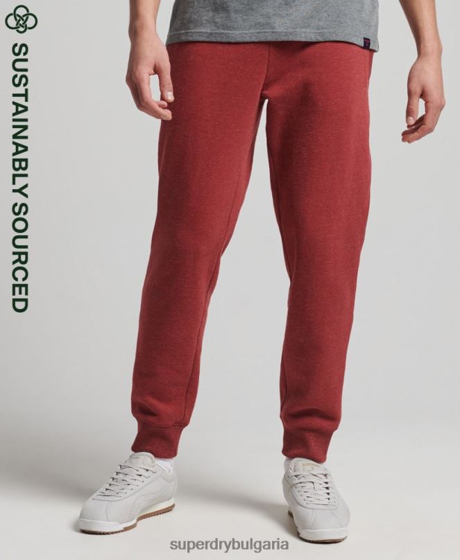 Superdry облекло N00H6387 червен мъже джогинг ретро бродирани лого от органичен памук