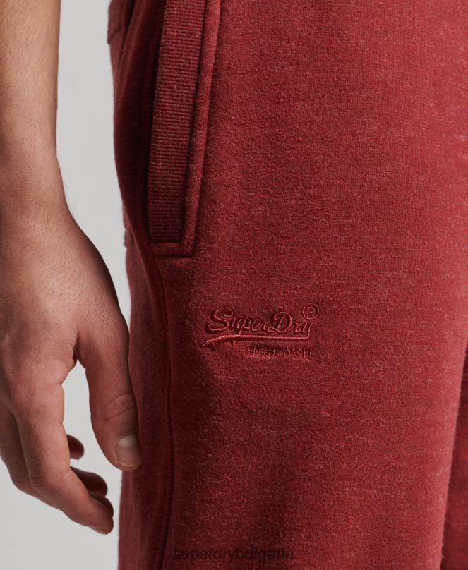 Superdry облекло N00H6387 червен мъже джогинг ретро бродирани лого от органичен памук