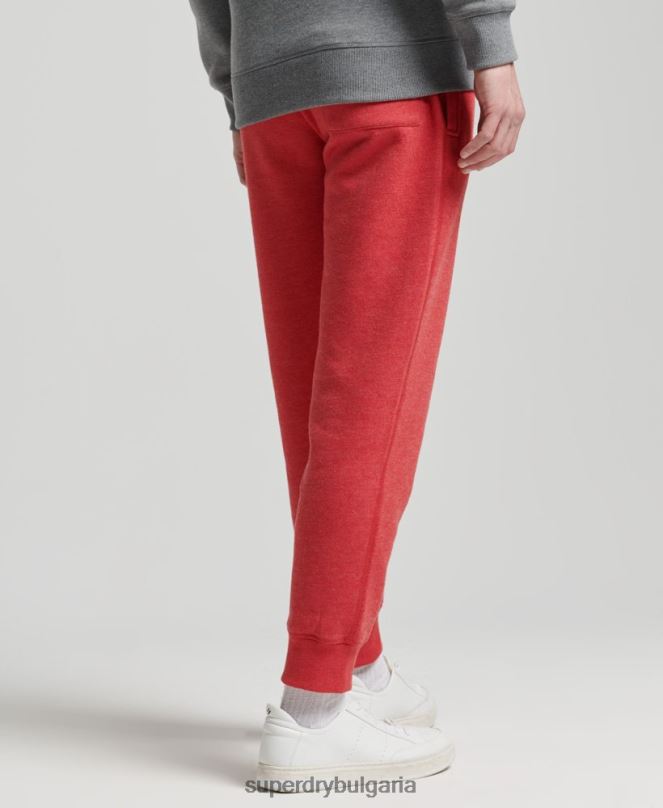 Superdry облекло N00H6388 червен мъже джогинг ретро бродирани лого от органичен памук