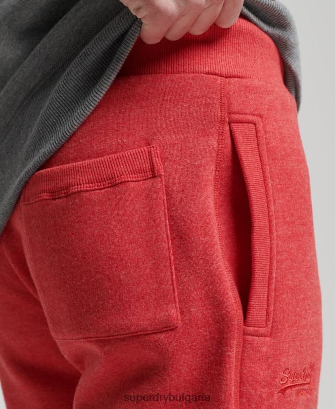 Superdry облекло N00H6388 червен мъже джогинг ретро бродирани лого от органичен памук