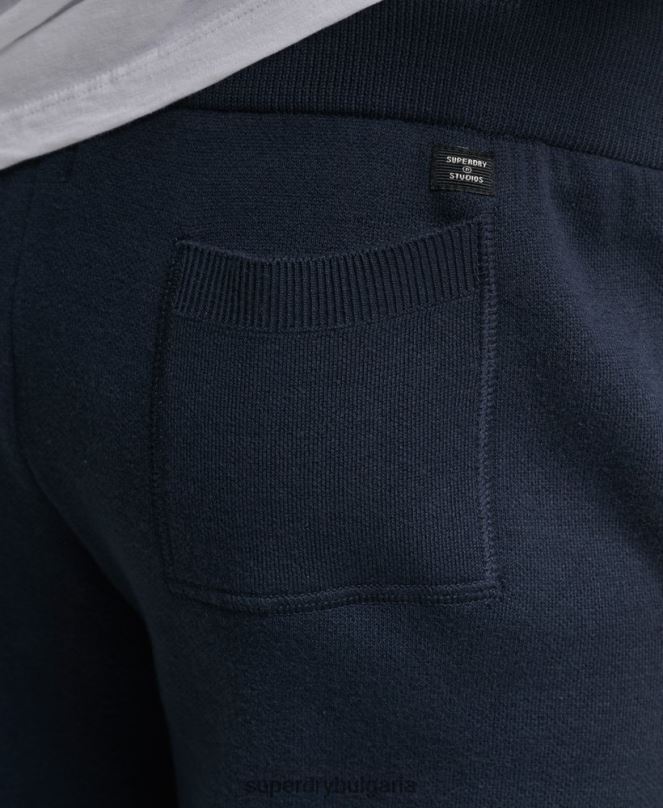 Superdry облекло N00H6395 военноморски флот мъже органични памучни студия основни джогинг