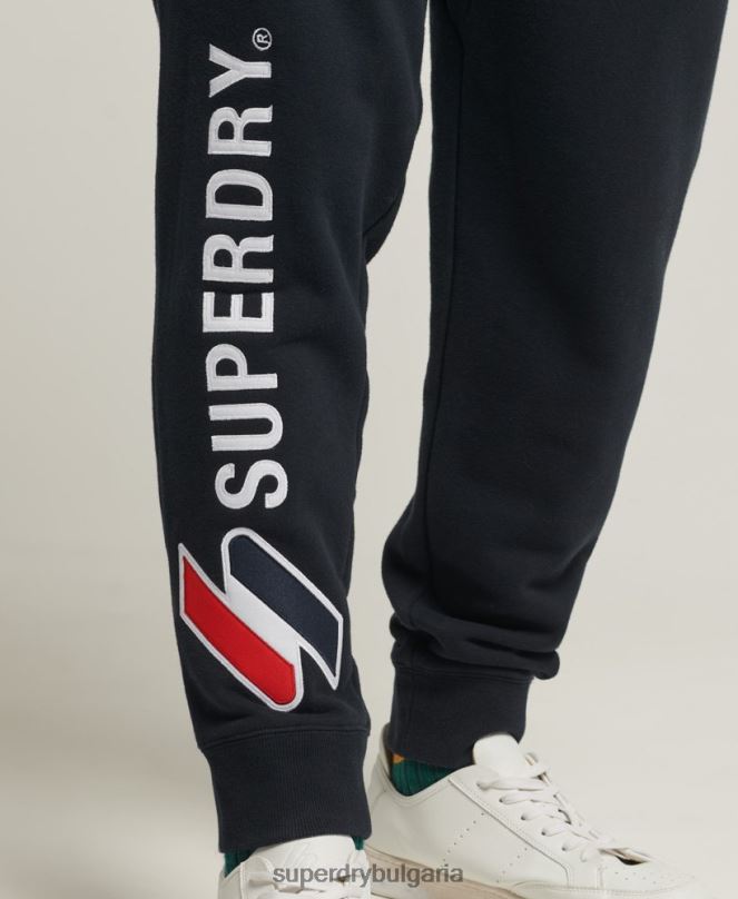 Superdry облекло N00H6405 военноморски флот мъже джогинг с апликации
