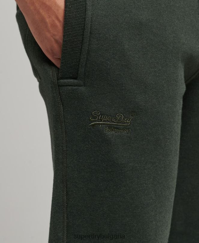 Superdry облекло N00H6437 зелено мъже джогинг ретро бродирани лого от органичен памук