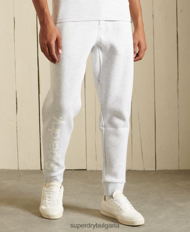 Superdry облекло N00H6445 светло сив мъже блатове за джогинг с основно лого