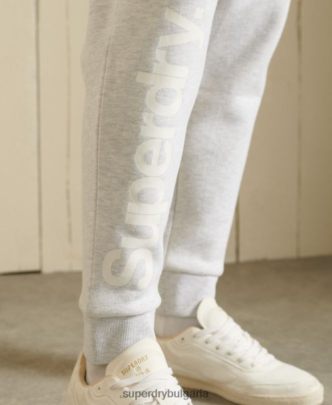 Superdry облекло N00H6445 светло сив мъже блатове за джогинг с основно лого