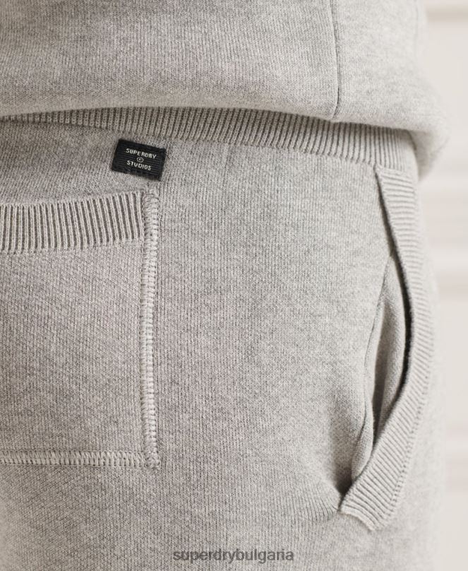 Superdry облекло N00H6452 светло сив мъже органични памучни студия основни джогинг