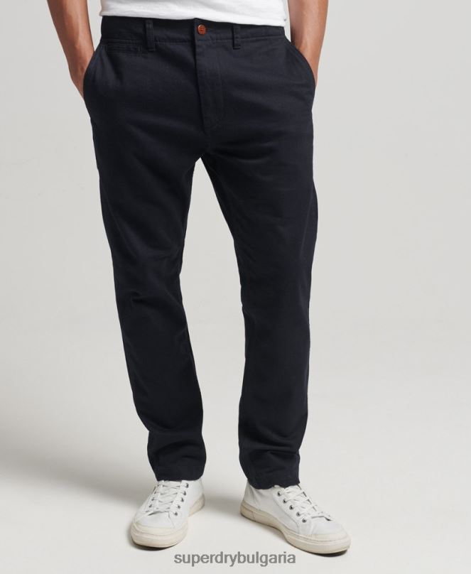 Superdry облекло N00H6467 военноморски флот мъже офицерски тесен панталон чино
