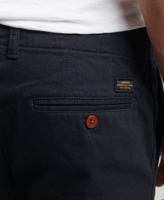 Superdry облекло N00H6467 военноморски флот мъже офицерски тесен панталон чино
