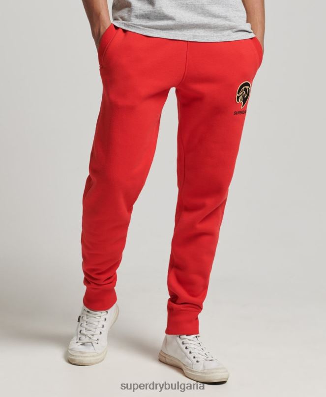 Superdry облекло N00H6469 червен мъже реколта студентски джогинг