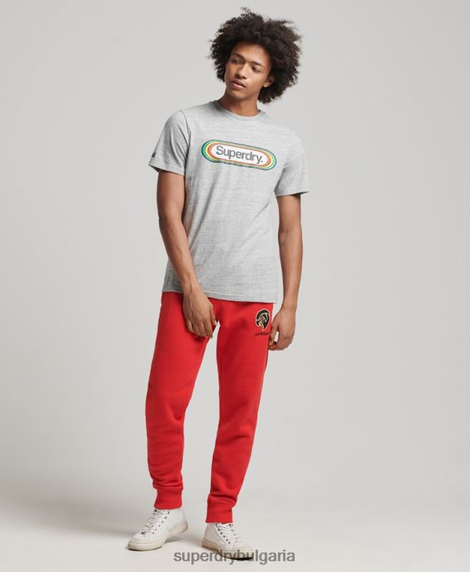 Superdry облекло N00H6469 червен мъже реколта студентски джогинг