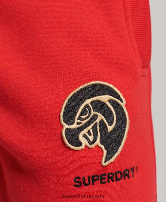 Superdry облекло N00H6469 червен мъже реколта студентски джогинг