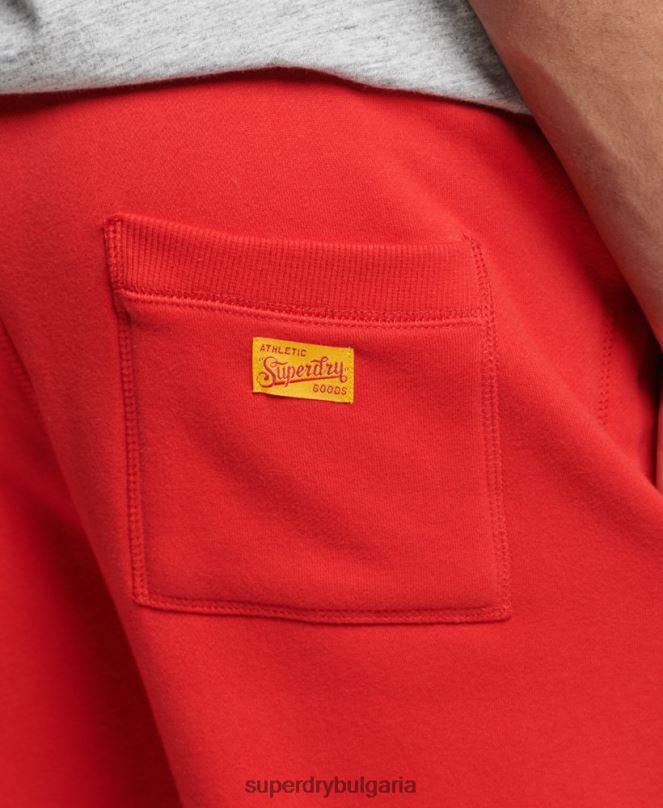 Superdry облекло N00H6469 червен мъже реколта студентски джогинг