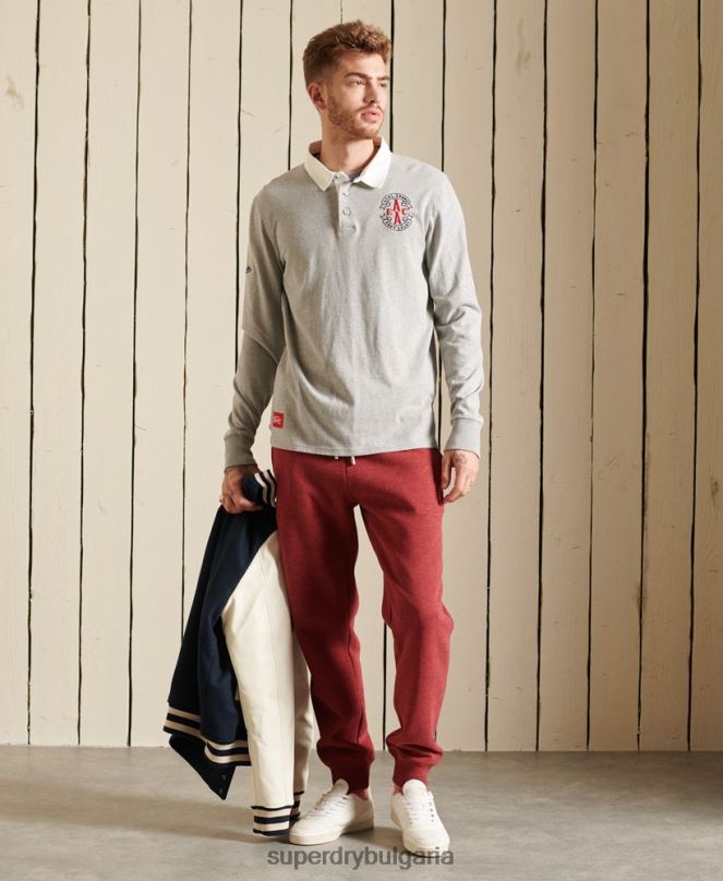 Superdry облекло N00H6482 червен мъже джогинг ретро бродирани лого