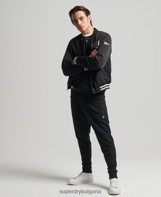 Superdry облекло N00H6486 черен мъже органичен памук код основни джогинг