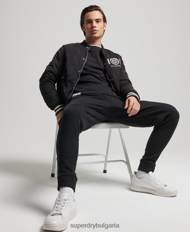 Superdry облекло N00H6486 черен мъже органичен памук код основни джогинг