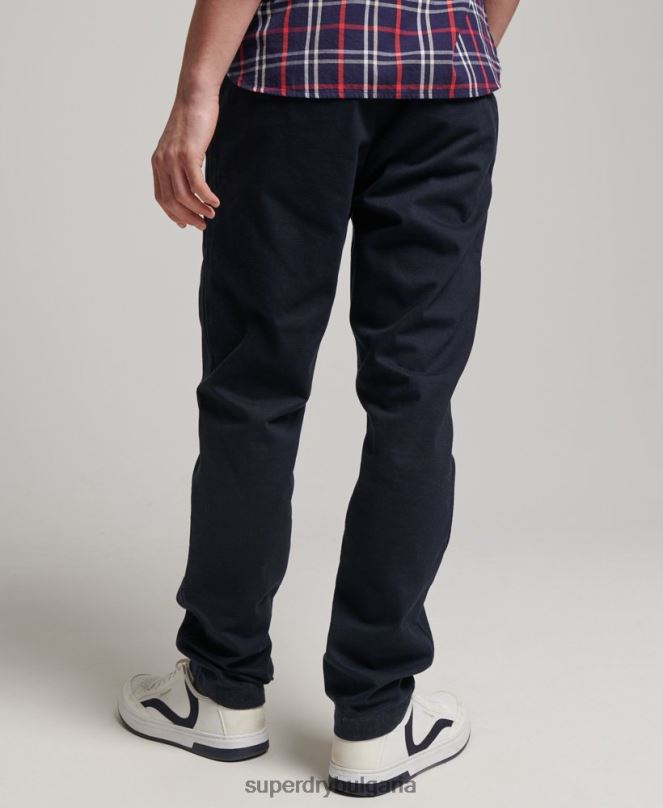 Superdry облекло N00H6487 военноморски флот мъже офицерски тънки чино панталони