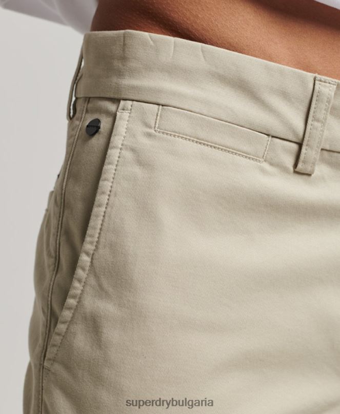 Superdry облекло N00H69 бежово мъже тънки стеснени еластични чинос панталони