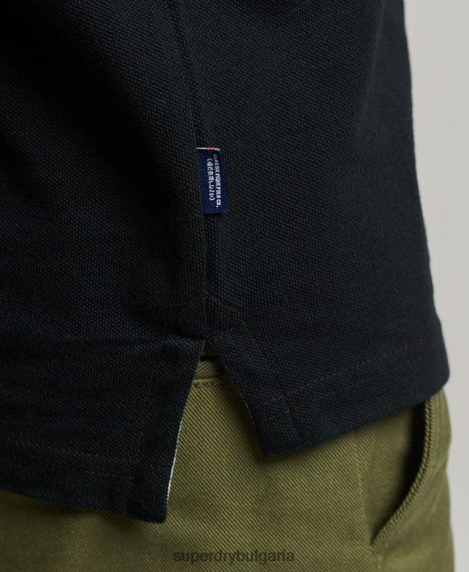 Superdry облекло N00H36 черен мъже класическа пике поло тениска