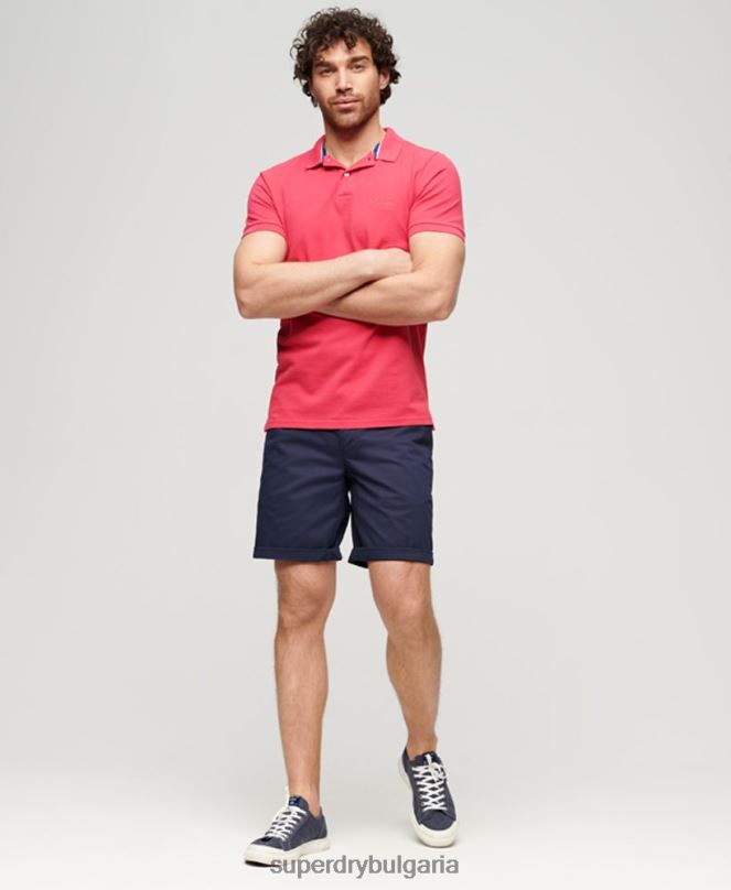 Superdry облекло N00H37 розово мъже унищожена поло тениска