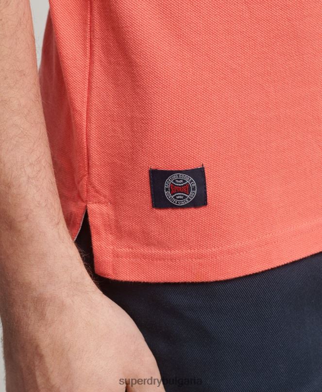 Superdry облекло N00H68 розово мъже страхотна поло тениска
