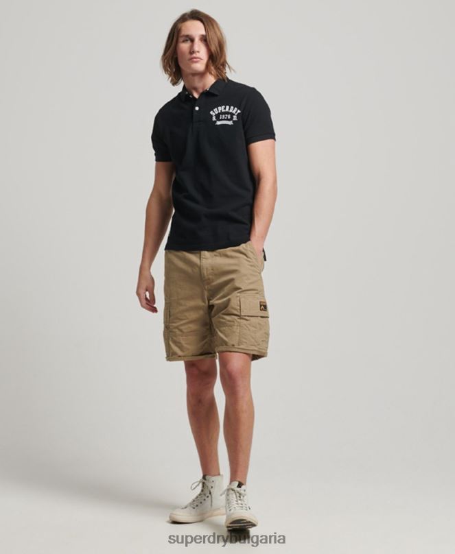 Superdry облекло N00H77 черен мъже страхотна поло тениска