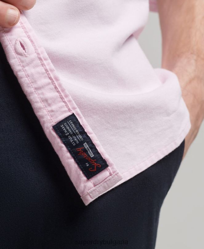 Superdry облекло N00H126 розово мъже изпрана оксфордска риза