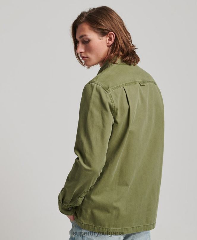 Superdry облекло N00H142 каки мъже платнена горна риза