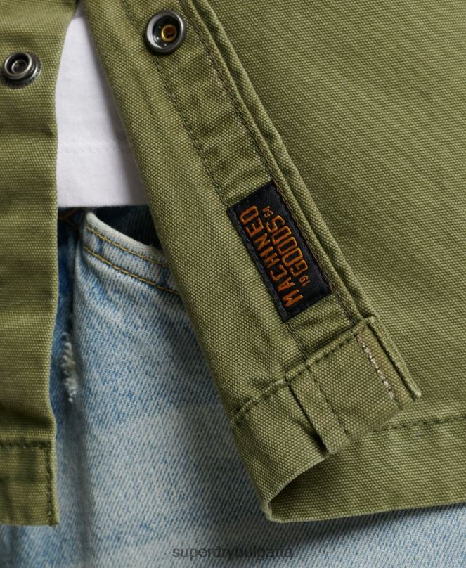 Superdry облекло N00H142 каки мъже платнена горна риза