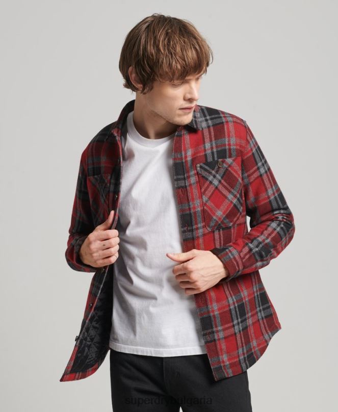 Superdry облекло N00H146 червен мъже магазин за търговци - ватирана тениска
