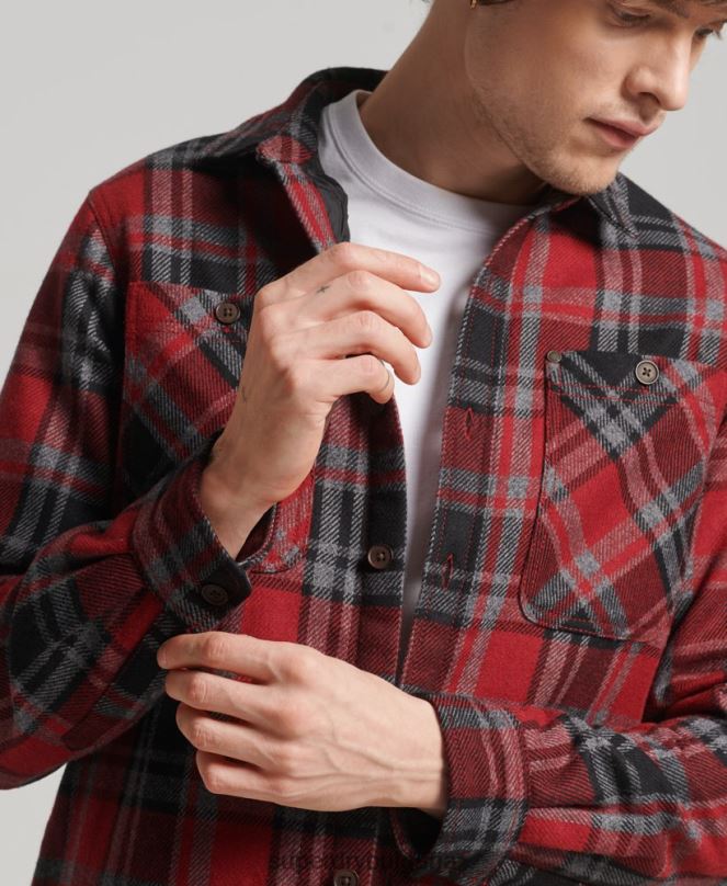 Superdry облекло N00H146 червен мъже магазин за търговци - ватирана тениска