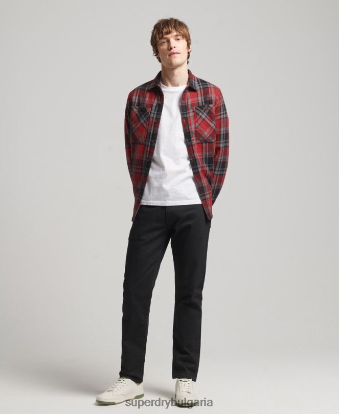 Superdry облекло N00H146 червен мъже магазин за търговци - ватирана тениска