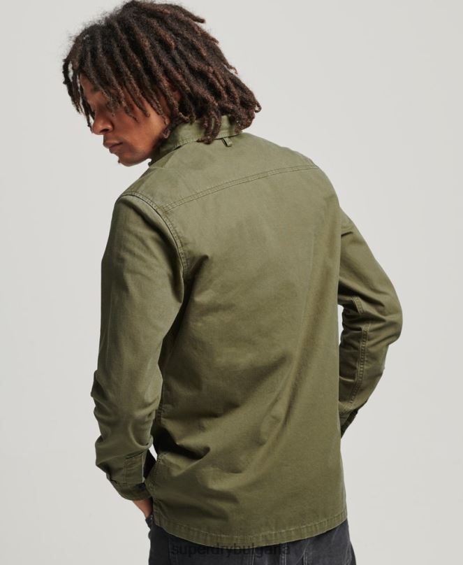 Superdry облекло N00H154 каки мъже кърпена военна риза