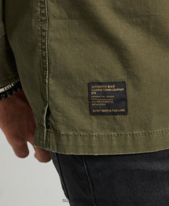 Superdry облекло N00H154 каки мъже кърпена военна риза