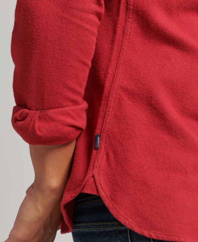 Superdry облекло N00H161 червен мъже фланелена риза от органичен памук