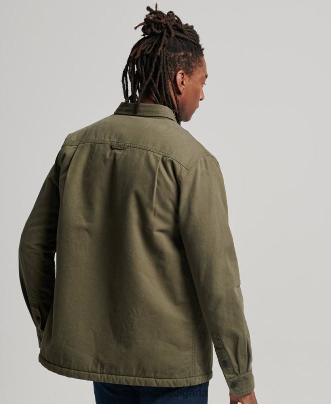 Superdry облекло N00H163 зелено мъже мелничарска тениска с подплата borg