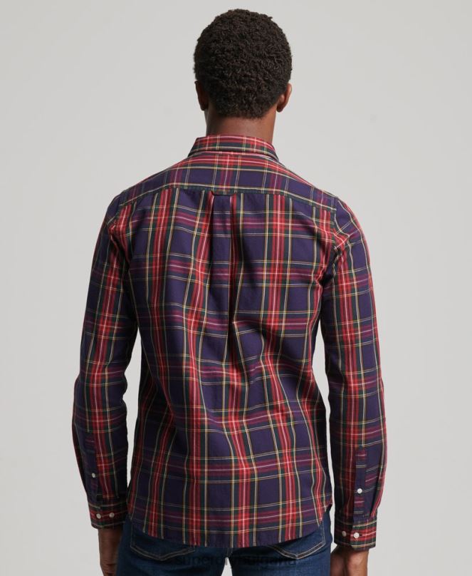 Superdry облекло N00H165 зелено мъже класическа лондонска риза с копчета