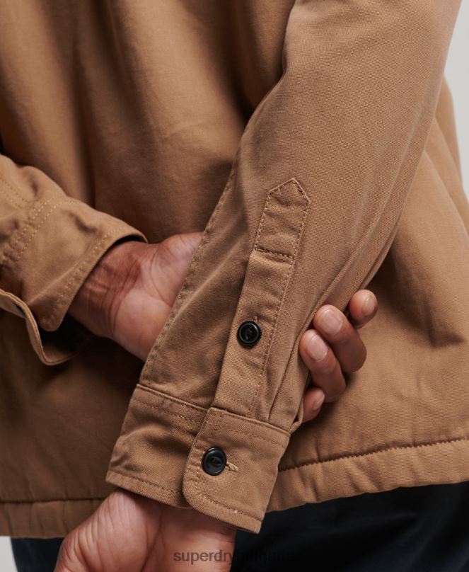 Superdry облекло N00H166 кафяво мъже мелничарска тениска с подплата borg