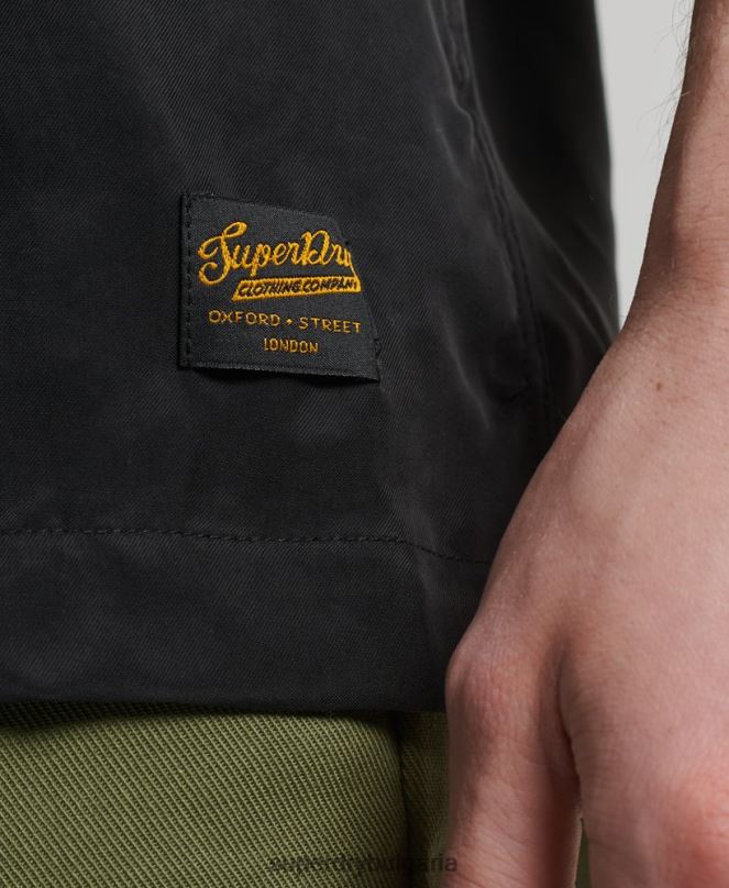 Superdry облекло N00H172 черен мъже ретро тениска за боулинг с къс ръкав