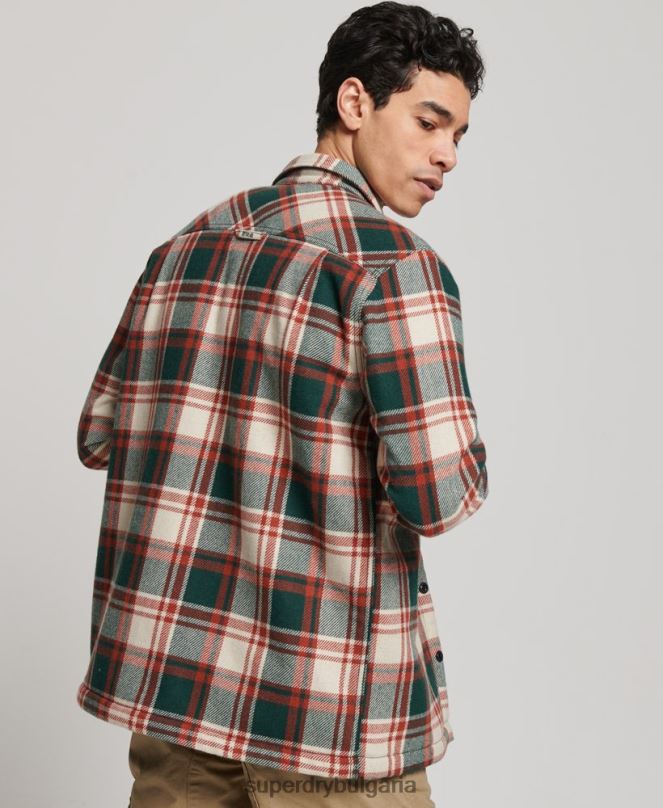 Superdry облекло N00H173 зелено мъже тениска от мелничарска вълна с подплата от шерпа