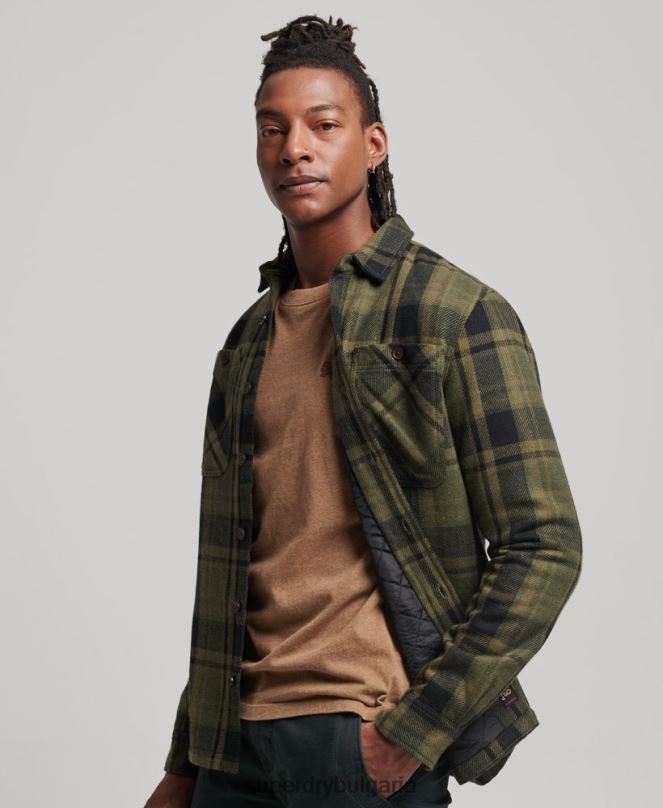 Superdry облекло N00H175 зелено мъже магазин за търговци - ватирана тениска