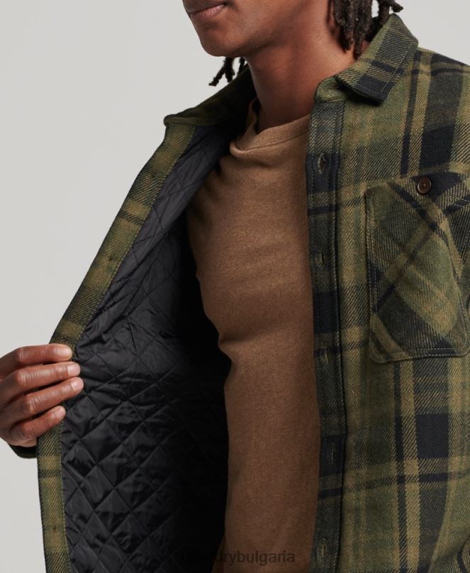 Superdry облекло N00H175 зелено мъже магазин за търговци - ватирана тениска